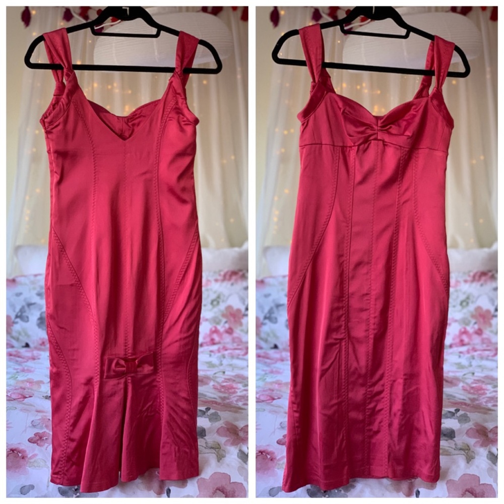 Karen Millen Pink Satin Dress size 6